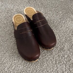 No. 6 Rich Brown Leather Clogs